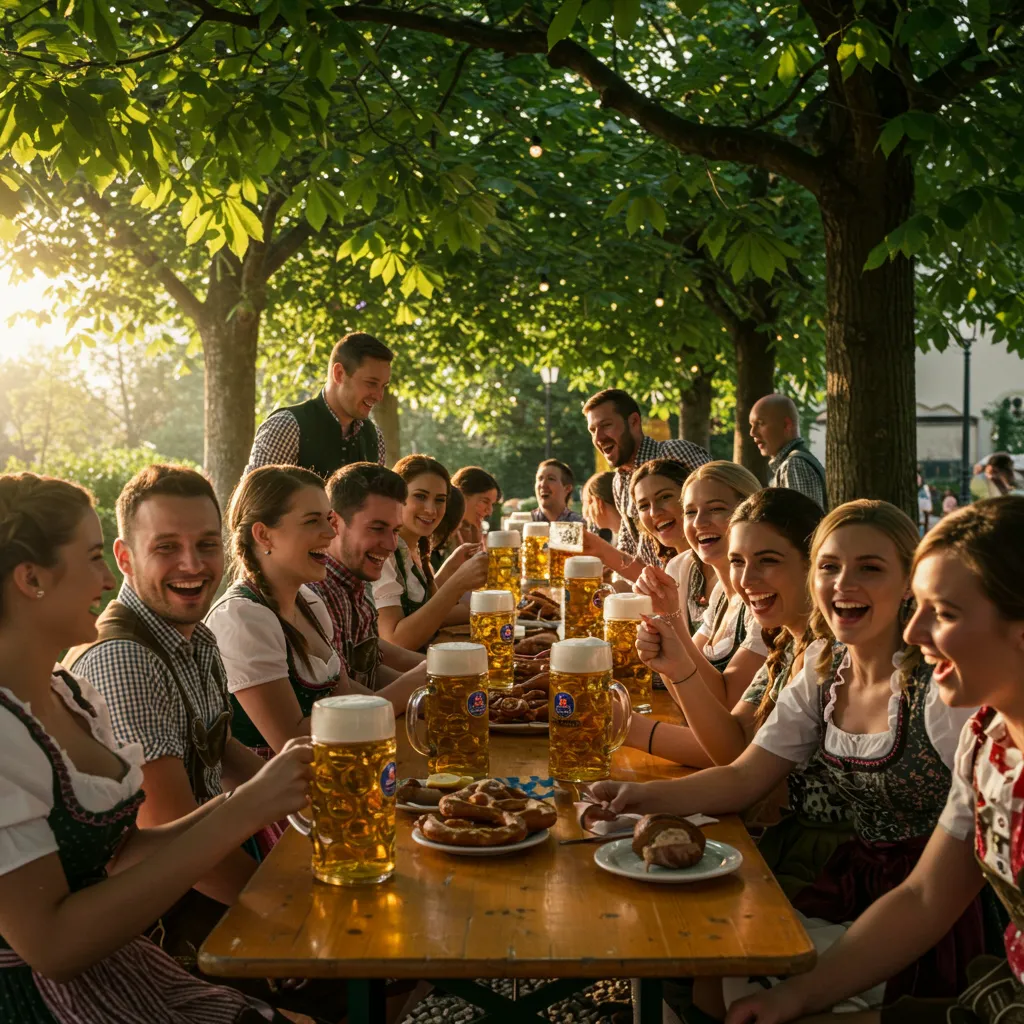 Traditional Munich Biergarten