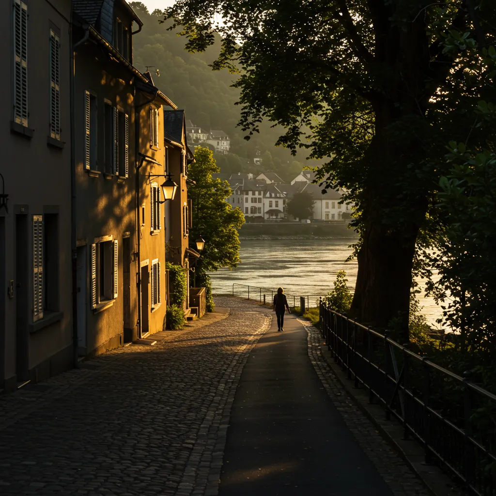 voyager au bord du rhin promeneur proche du rhin
