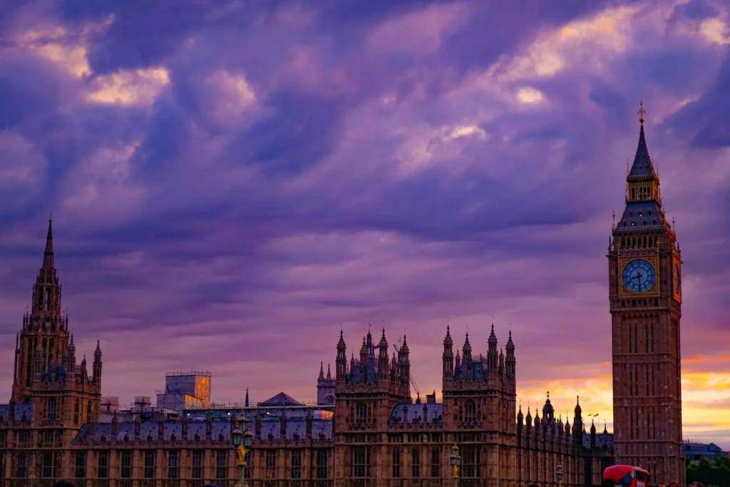 Le Big Ben au coucher du soleil